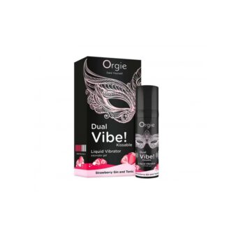 Orgie Dual Vibe! Kissable Liquid Vibrator Strawberry Gin And Tonic zmysłowy żel stymulujący - 15ml
